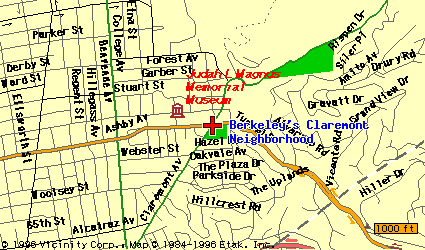 Map Of Claremont Neighborhood, Berkeley